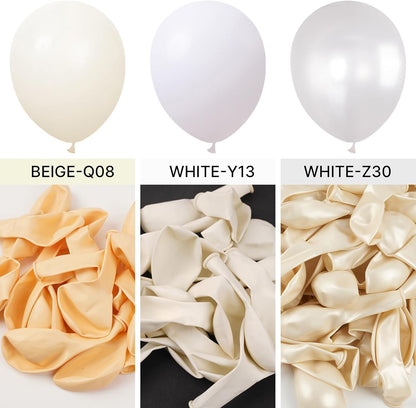 PartyWoo White Balloons - 101pcs 12-Inch Matte Latex for Weddings, Graduations & Celebrations