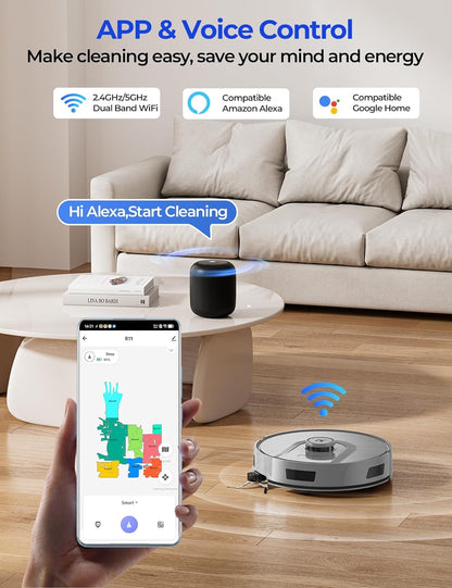 R11 Robot Vacuum by [Brand Name] - 20,000 Pa Suction Power | Self-Emptying & Lidar Navigation | Gray