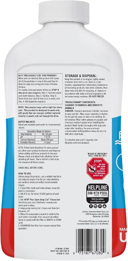 HTH 67080 Pool Care Flocculant - Quickly Clears Cloudy Water for Crystal Clear Pools