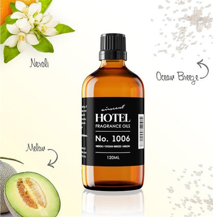 AirScent Hotel Diffuser Oil No. 1006 - Neroli Ocean Breeze Melon - Premium Fragrance for Diffusers | 120 mL Glass Dropper Bottle
