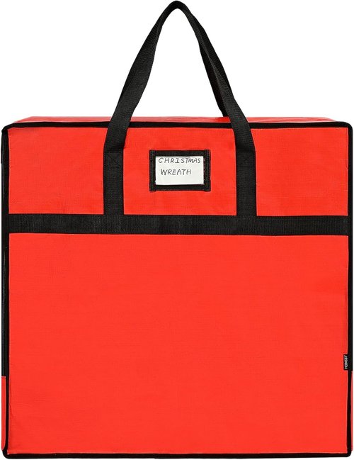 HOMEST Wreath Storage Organizer - Durable 30" Bag with Zipper & Reinforced Handles for Dust Protection