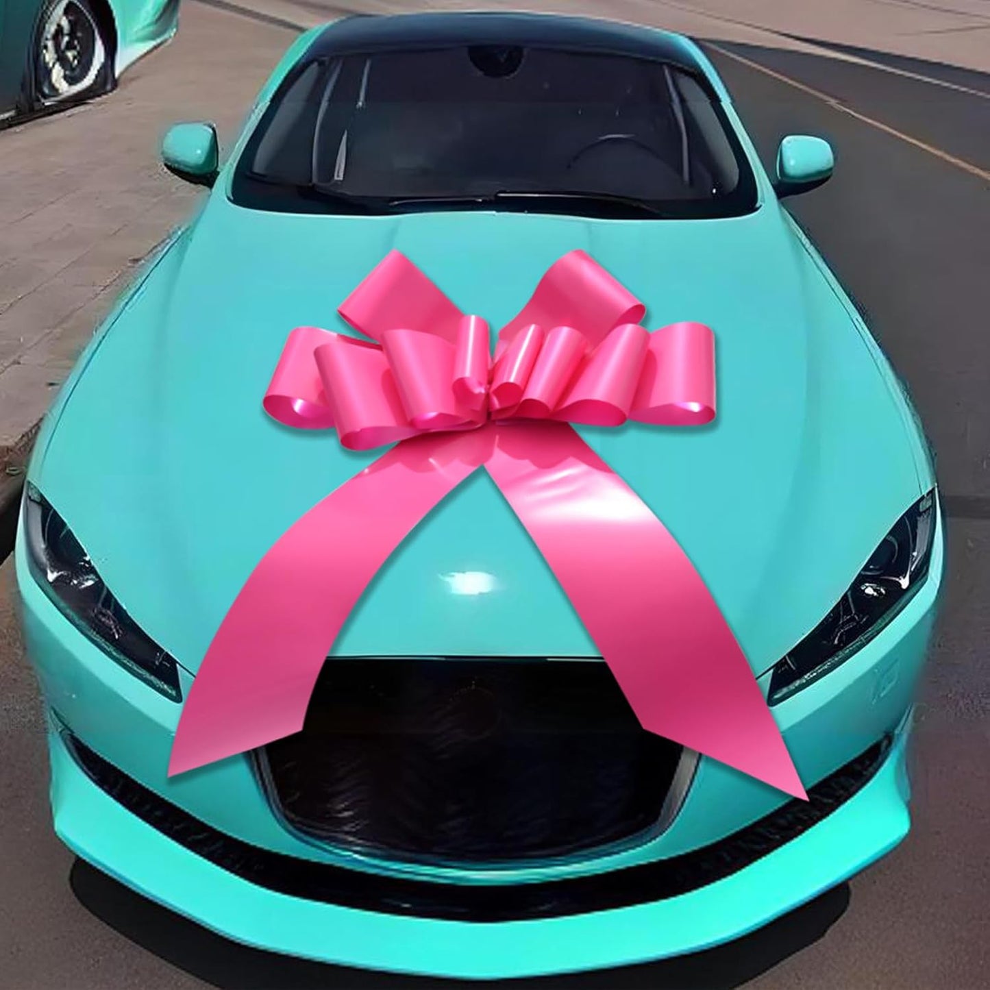 Skiennix 30-Inch Car Bow - Giant Pink Gift Bow for Cars & Special Occasions