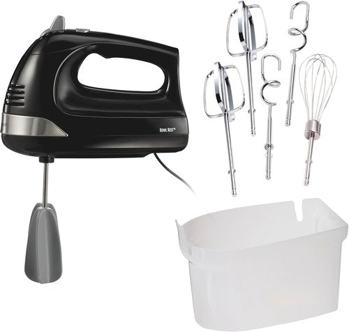 Hamilton Beach 6-Speed Electric Hand Mixer - Powerful 275W Motor, Whisk & Dough Hooks, Easy Clean - Black
