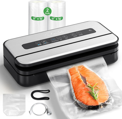 Skiennix Vacuum Sealer Machine - 90Kpa Food Preservation with Dry/Moist Modes & Built-in Cutter
