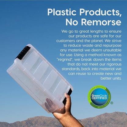 IRIS USA 13 QT Plastic Storage Box - BPA-Free, Durable Nestable Containers with Lids - Clear, 6 Pack