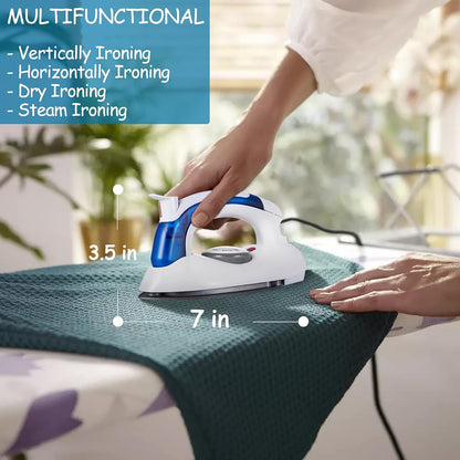 Skiennix Portable Travel Iron - Handheld Mini Steamer with Non-Stick Sole Plate & Detachable Water Tank