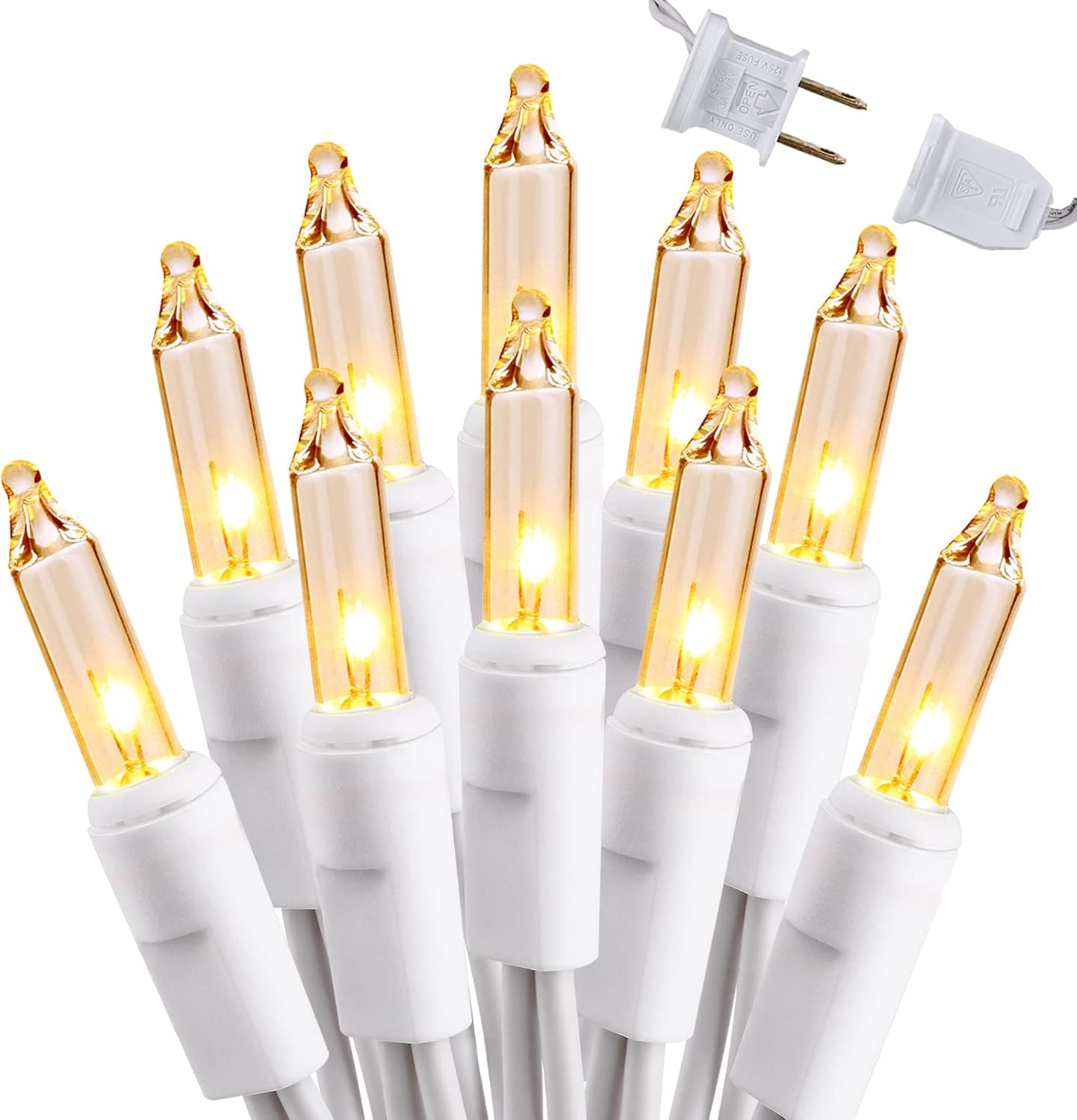 Brizled Clear Christmas Lights - 300 Count 69.6ft Connectable Indoor/Outdoor White String Lights