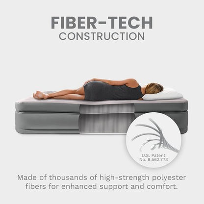 Intex Dura Beam Plus Queen Air Mattress - Elevated Comfort with Built-In Electric Pump
