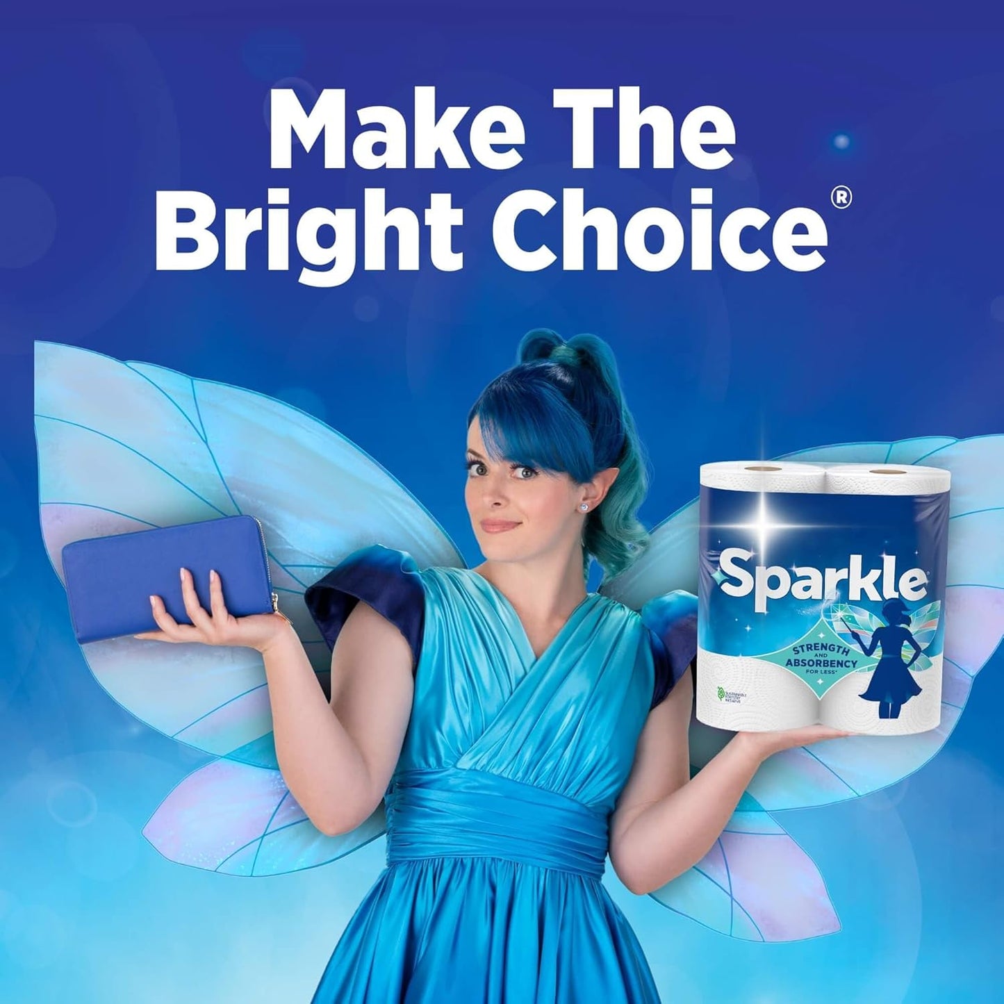 Sparkle Tear-A-Square Paper Towels - Strong 2-Ply Kitchen Towels, 2 Double Rolls (220 Sheets Total)