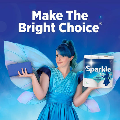 Sparkle Tear-A-Square Paper Towels - Strong 2-Ply Kitchen Towels, 2 Double Rolls (220 Sheets Total)