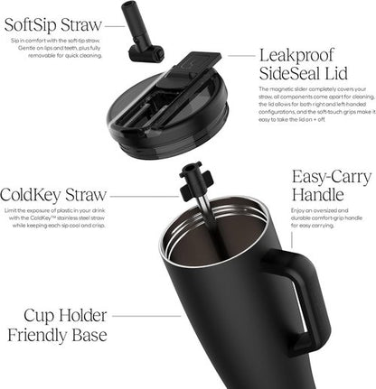 BrüMate Era 30oz Tumbler - 100% Leakproof Covered Straw Lid | Insulated Stainless Steel | BPA-Free (Dark Aura)