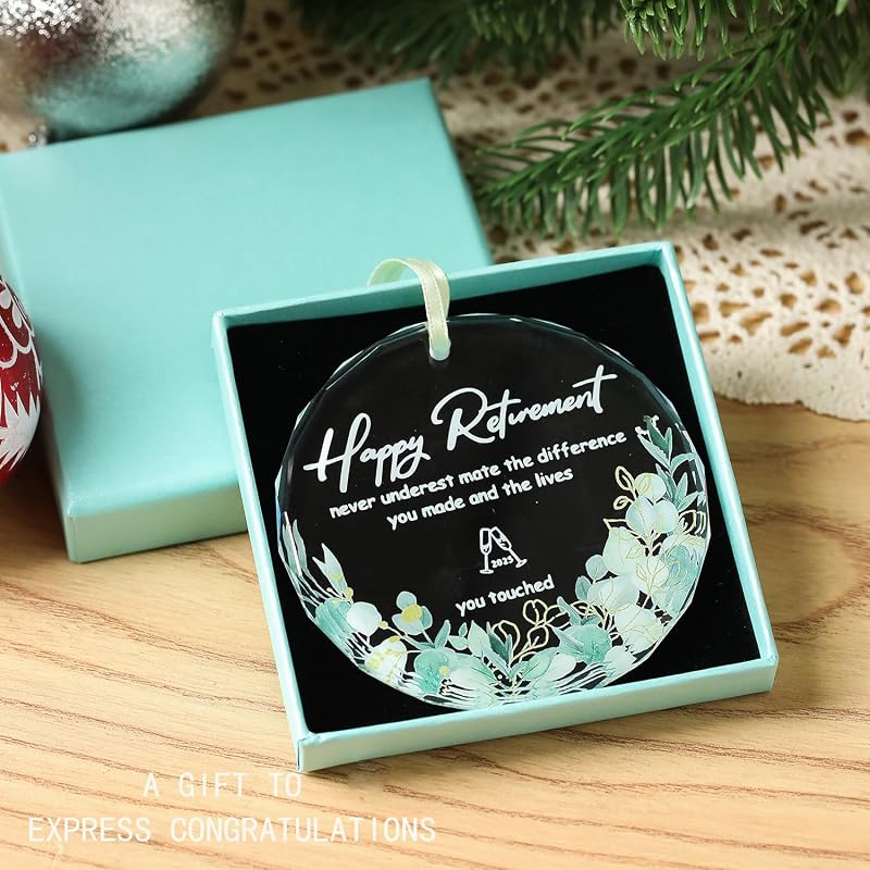 Mr & Mrs Crystal Glass Ornament 2026 - Just Married Wedding Gift 3.15" Ball, Gift Box, Lanyard