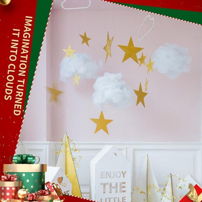 Fluffy Fake Snow by [Brand Name] - Soft Artificial Snow for Christmas Decor | 7 Ounce Cotton