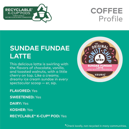 Original Donut Shop | Sundae Fundae One-Step Latte K-Cup Pods - 20 Count for Keurig