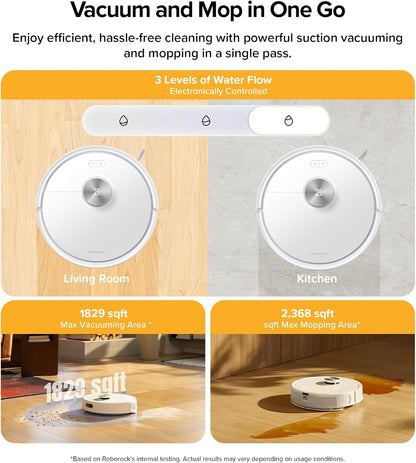 Roborock Q7 M5+ Robot Vacuum & Mop - 10000Pa Suction, Self-Emptying, App Control | White