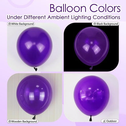 Dark Purple Balloons - 12 Inch Latex Party Balloons | 50 Pack for Weddings, Baby Showers, and Birthdays