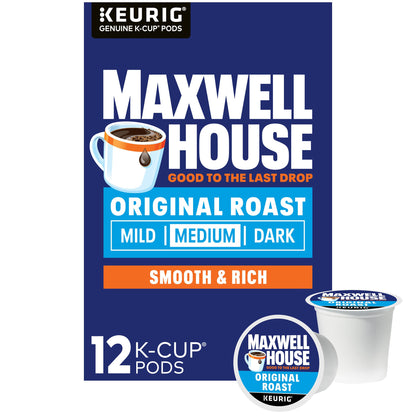 Maxwell House Original Roast Medium Roast K-Cup Coffee Pods, 12 ct Box