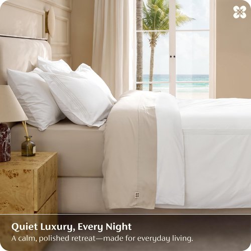 Bedsure 100% Cotton Percale Duvet Cover Queen, Luxury Hotel Duvet Cover, Rope Weave White Comforter Cover, PureWoven Breathable & Lightweight Bedding Set for All Season, 3 Pieces, 90"x90"