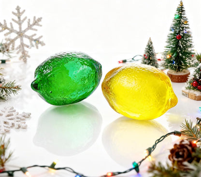 Skiennix Glass Lemon Figurine | Decorative Fruit Ornament for Home & Office | 1.7 x 2.3 Inches