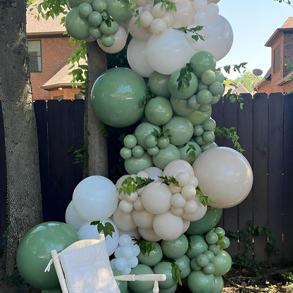 Voircoloria 110-Piece Sage Green Balloons - 12-Inch Olive Green Latex for Weddings, Graduations & Parties