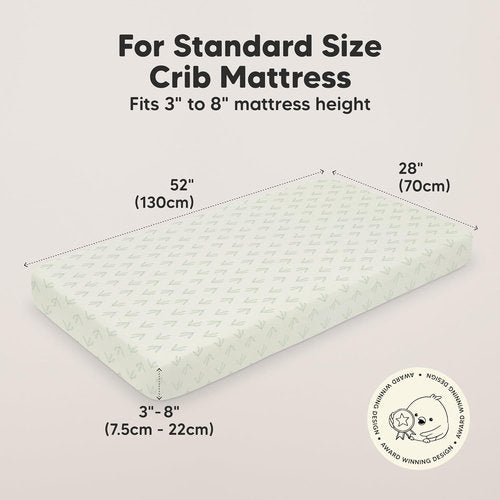 KeaBabies Organic Crib Sheets - 2-Pack Fitted Jersey Cotton for Baby Bed | Soft, Breathable, Neutral Prints (Fleur)