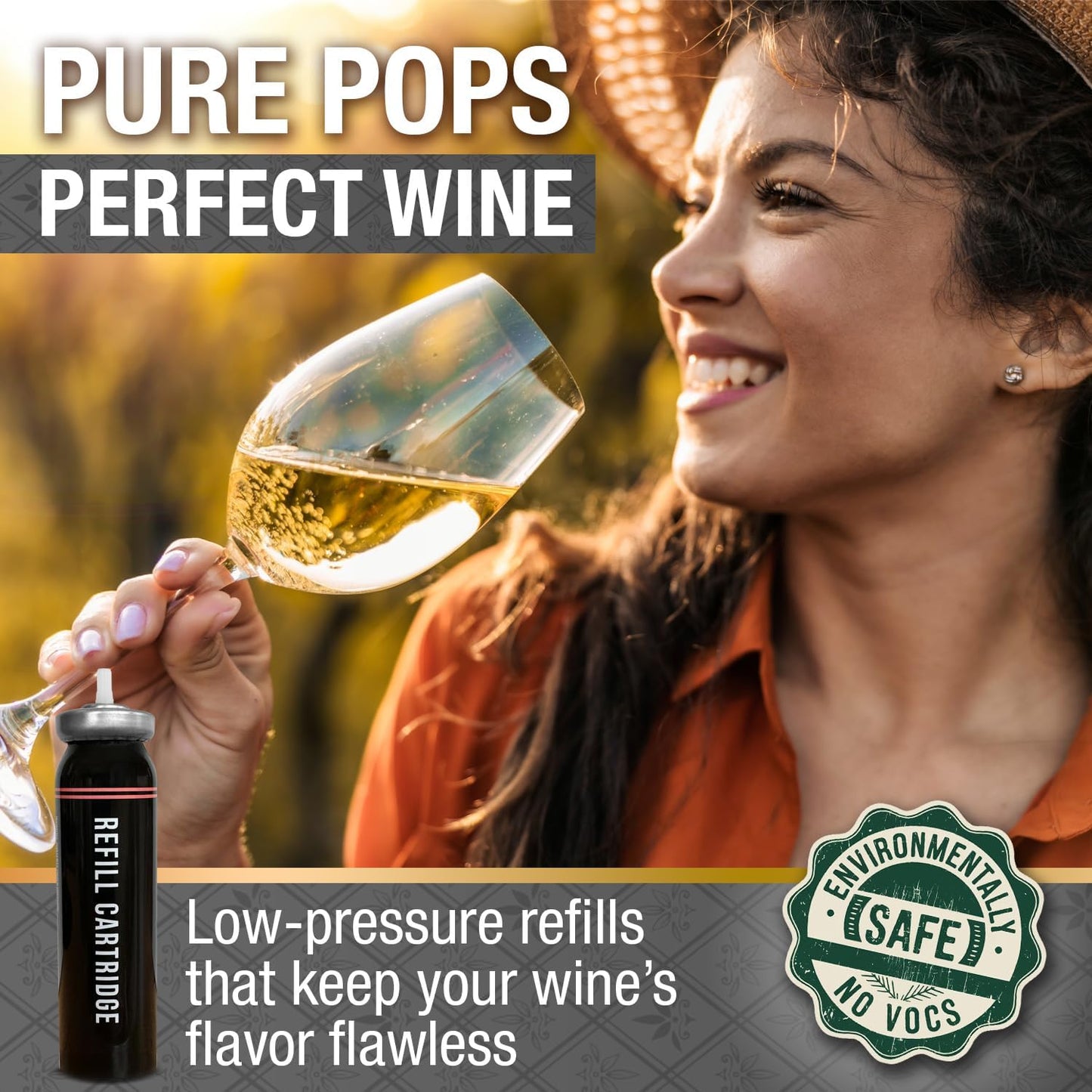 [2 Pack] Berkland Refill for CORK POPS® Wine Bottle Opener - Non-VOC Cartridges, Filled in The USA - Compatible with LEGACY™, ORIGINAL™ and All Other Models- Environmentally Friendly - No Taste/Smell
