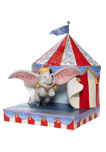 Enesco Disney Traditions by Jim Shore Dumbo Flying Out of Tent Scene Figurine, 9.5 Inch, Multicolor