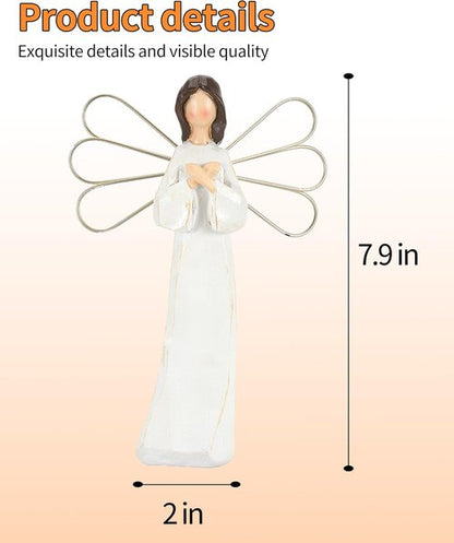 iStatue Angel Ornaments - 8'' Hand-Painted Resin Faceless Angel Gifts for Sympathy & Remembrance