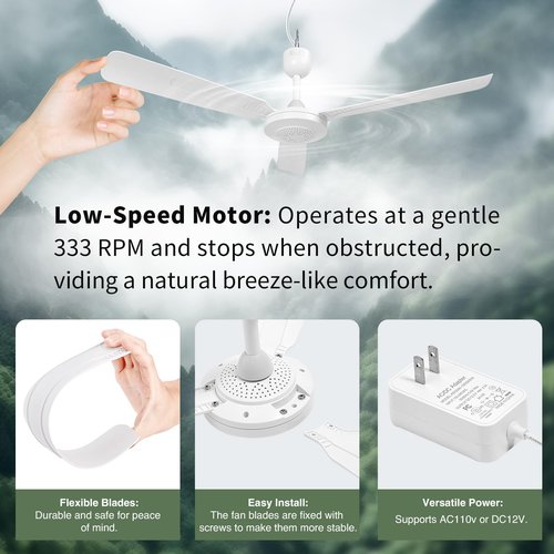 bestmoument 28-Inch Outdoor Ceiling Fan for Gazebo ，3-Speed 3-Timer，12V Remote Control ，Patio Pergola (with 9.8 feet Extension Cord)