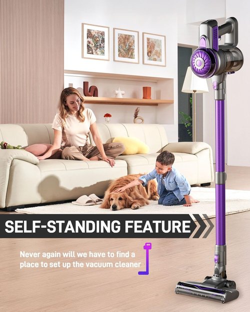 FUNCCUBE Cordless Vacuum Cleaner - Powerful Suction, Tangle-Resistant, Lightweight | 50-Minute Runtime, Versatile for Carpet & Pet Hair