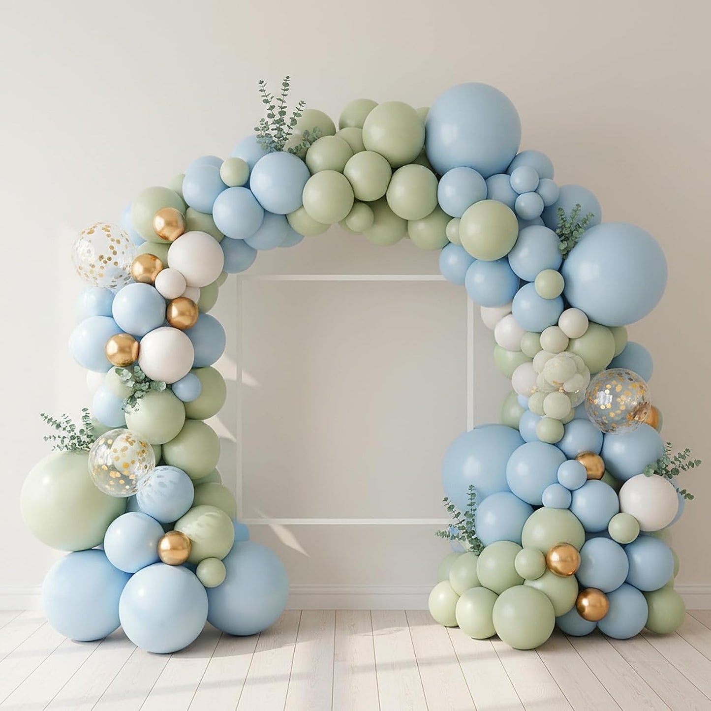 RUBFAC Dusty Green Balloons - 129-Piece Latex Garland Kit for Boho Wedding & Safari Party Decor | 5-12 Inch