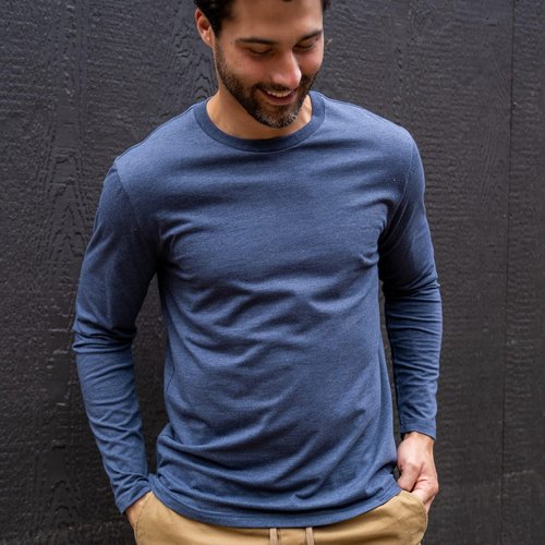 Fresh Clean Threads Men's Long Sleeve T-Shirt - Soft Pre-Shrunk Cotton Blend Classic Tee