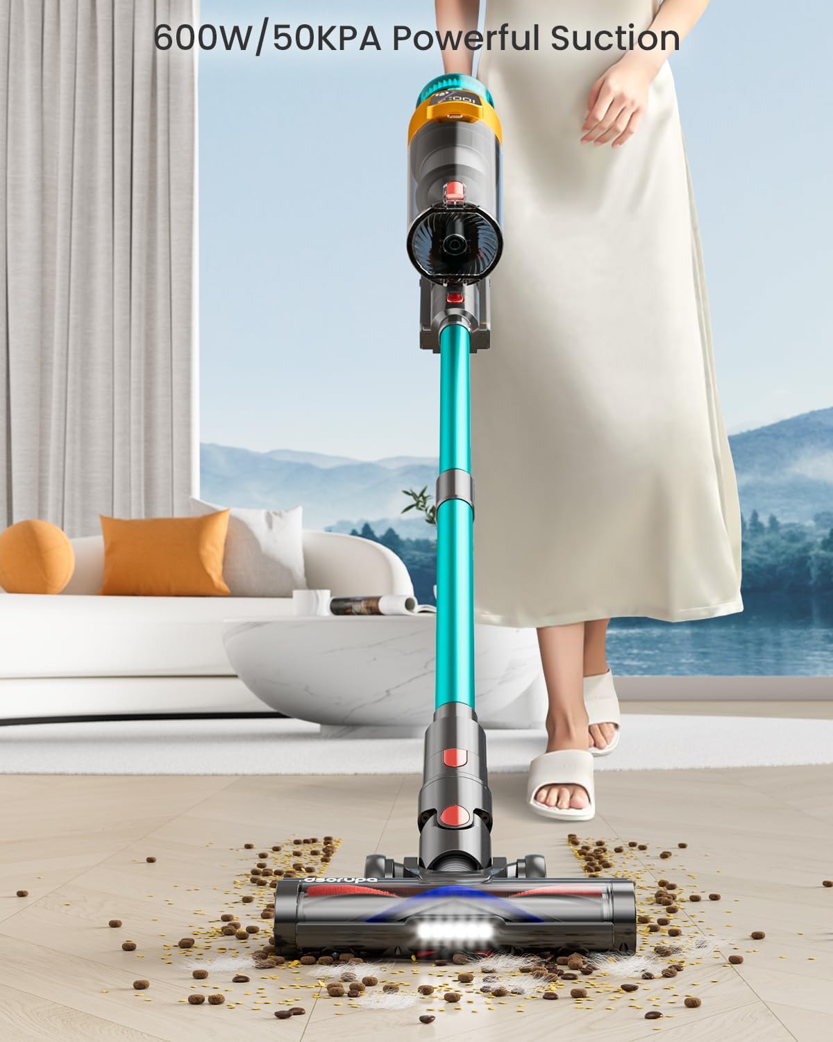 Skiennix Cordless Vacuum Cleaner - 600W 50KPA Suction Power | 70-Minute Runtime for Home Use