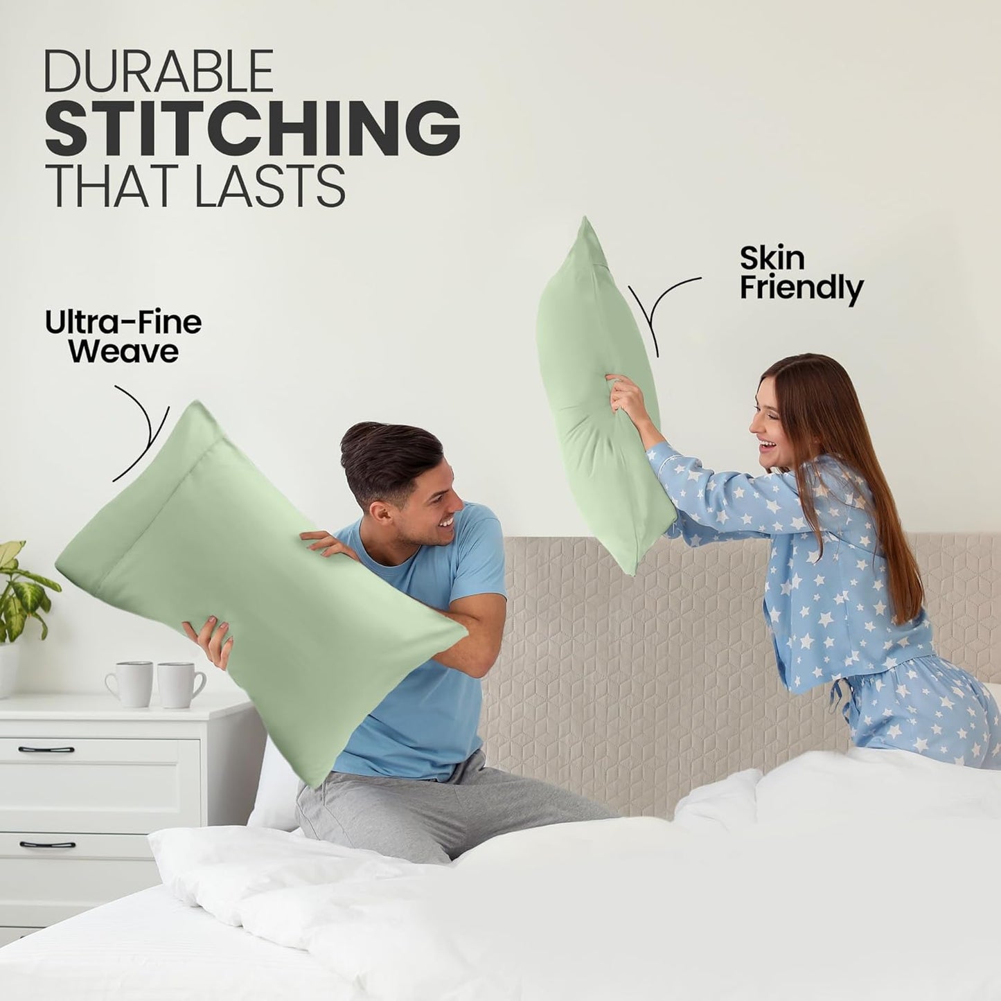 Utopia Bedding Queen Pillow Cases - Soft Brushed Microfiber - 2 Pack | Fade Resistant 20 x 30 Inches (Sage)