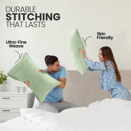 Utopia Bedding Pillow Cases Standard Size 2-Pack – Soft Brushed Microfiber – Envelope Closure – Perfect for Hospitals, Hotels, Guest Rooms – Oeko-TEX Certified, 20x26 Inches (Sage)