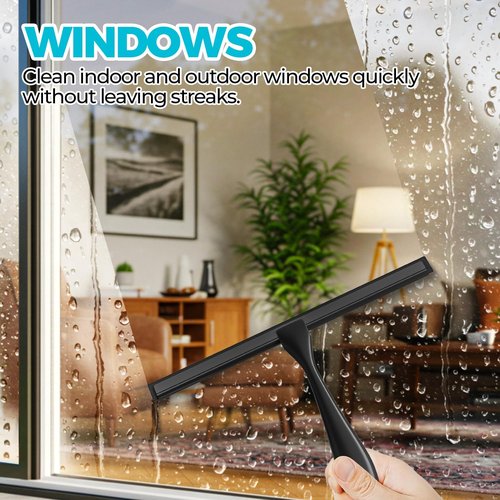 All-Purpose Shower Squeegee - 10 Inch Stainless Steel for Shower Doors, Windows, and Mirrors | 2-Pack