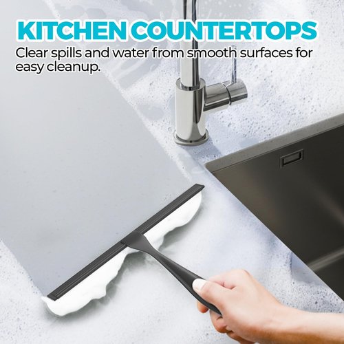 All-Purpose Shower Squeegee - 10 Inch Stainless Steel for Shower Doors, Windows, and Mirrors | 2-Pack