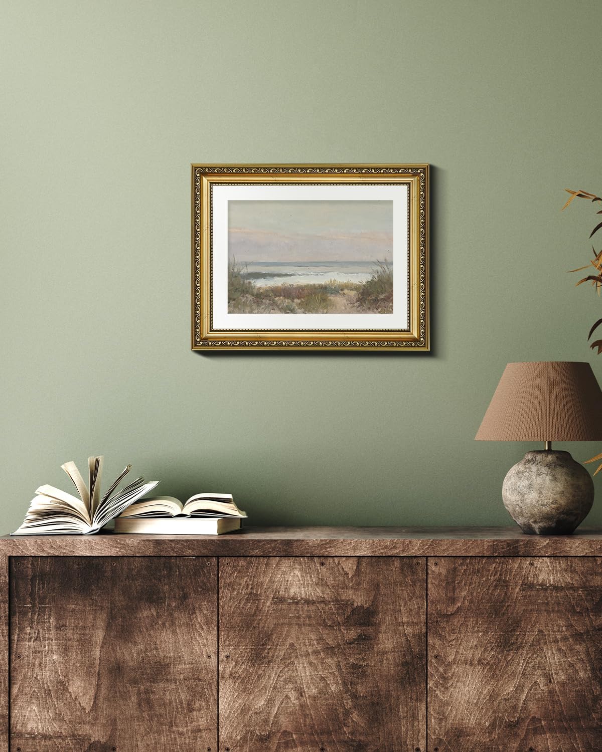 VIYYIEA Gold Framed Canvas Print - Coastal Scenery Wall Art for Home Decor | 11x14in