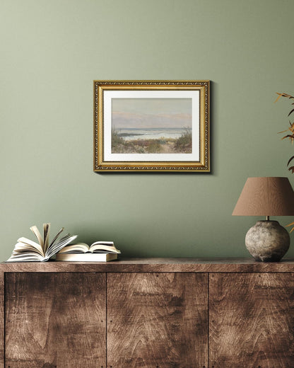 VIYYIEA Gold Framed Canvas Print - Coastal Scenery Wall Art for Home Decor | 11x14in