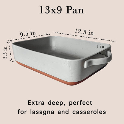 Mora 9x13in Deep Porcelain Baking Dish - Oven Safe & Freezer Friendly for Versatile Cooking