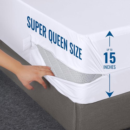 Utopia Bedding Waterproof Mattress Protector Super Queen Size (Pack of 10), Zippered Mattress Encasement Bed Bug and Dust Mite Proof, Absorbent Six-Sided Mattress Cover