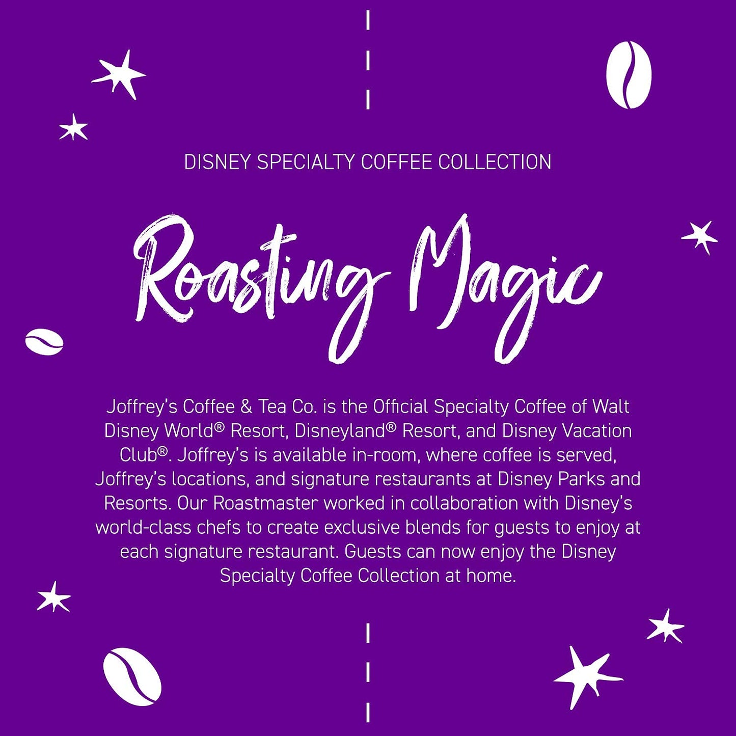 Joffrey's Coffee - Disney French Bistro Blend, Disney Specialty Coffee Collection, Artisan Dark Roast, Arabica Coffee Beans, Full-Bodied with Smoky Sweetness, Brew or French Press (Whole Bean, 11 oz)