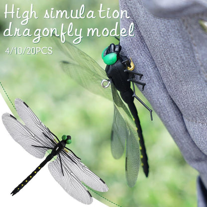 Skiennix 10pcs Artificial Dragonfly Clips - Realistic Bug Repellent Hat Accessories for Garden Decor