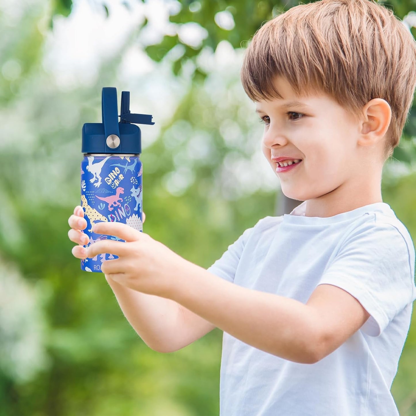 Skiennix Kids Water Bottle | 12 oz Insulated Stainless Steel Thermal Cup - Leakproof & Keeps Drinks Cold 12H, Hot 6H