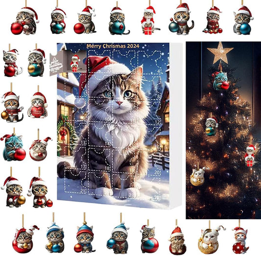 Cat Advent Calendar - 24-Day Holiday Countdown for Cat Lovers | Cute Kitten Decor Ornaments