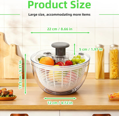 Salad Spinner - Skiennix Lettuce Spinner with Push-Button Lid & Non-Slip Base | 3.8QT Vegetable Washer