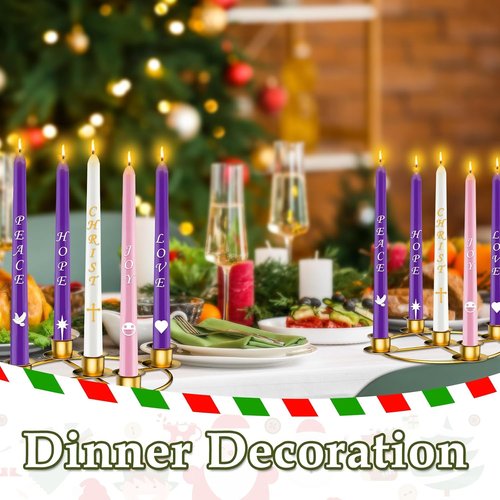 Advent Wreath | 5 Candle Holder Set with Advent Candles & Rings | Festive Table Decoration for Christmas