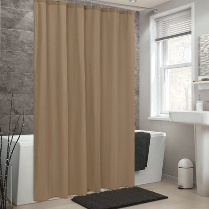 ALYVIA SPRING Stall Fabric Shower Curtain Liner Waterproof - Soft & Lightweight Small Shower Curtain with Magnets for Narrow Stall Size, Machine Washable - 36x72, Coffee