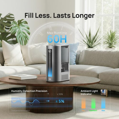 DREO 6L Humidifier - Smart Warm & Cool Mist for Large Rooms | 60-Hour Quiet Runtime, Humidity Sensor, Alexa Compatible