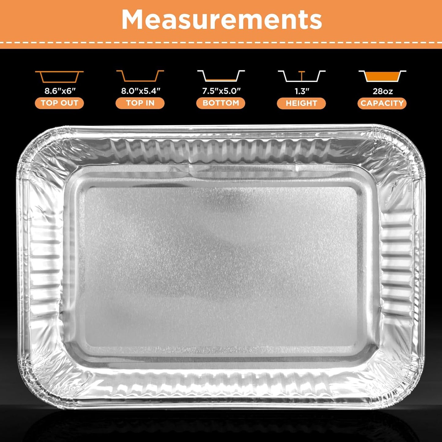 Weber - 20 Pack Compatible Drip Pans for Spirit, Q, Genesis Grills | Disposable Aluminum Foil Grease Trays 6 x 1.4 x 8.6 Inches